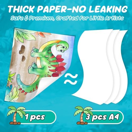 CHICAUP Paint with Water Coloring Books for Kids, Mess Free Watercolor Painting Kit Painting Activity for Kids Ages 3-5 4-8, Arts Crafts Drawing Gift Toy for Boy Girl