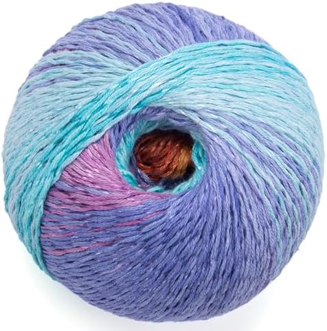 YarnArt Summer Dream Cotton Blend - 3.4 OZ, 383 yds Rainbow Multi Color Yarn for All Season Project Fuitable for Knitting Blouses, Shawls, Scarfs and Sweaters, Fine:2 (4302)