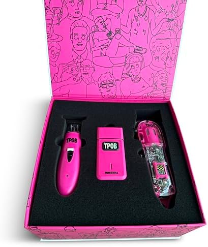 TPOB Slime 2 Barber Hair Clippers Trimmer Shaver Set for Men with Matte case and X Fade Blade (Pin)