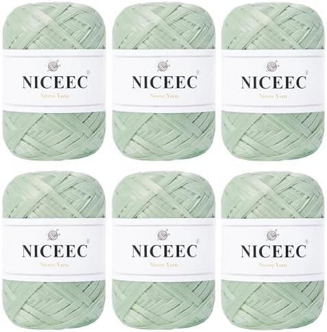NICEEC 6 Skeins Soft Tape Yarn-Weaves