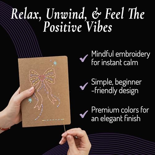 Unwynd Notebook Embroidery Kits Pretty for Adults, Beginners, Cross-Stitch
