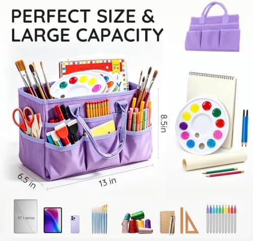 Craft Organizer Tote Bag, Art Supply Organizer Bag for Art Supplies