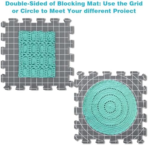 Yrangee Blocking Mats for Knitting & Crochet Project-9 Packs Double Side