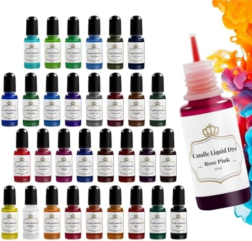 YRYM HT Candle Dye, 32 Oil-Based Liquid Candle Color Dye for Soy Wax