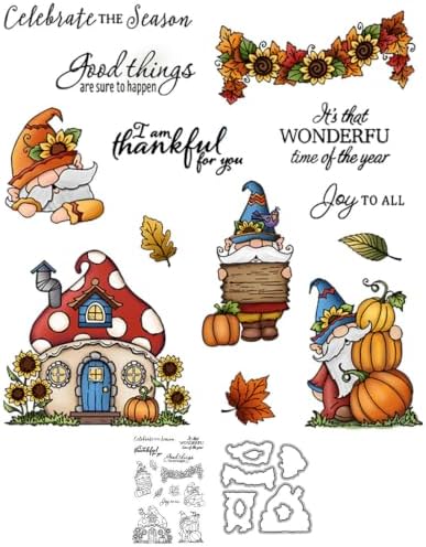 Dwarf Pumpkin Autumn Clear Stamps and Die Cuts Sets for DIY Card Making