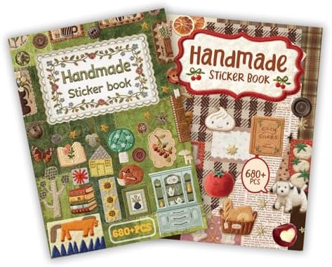 2in1 Japanese Embroidered Sticker Book 1360+ Pcs Showa Vintage Animal Plant