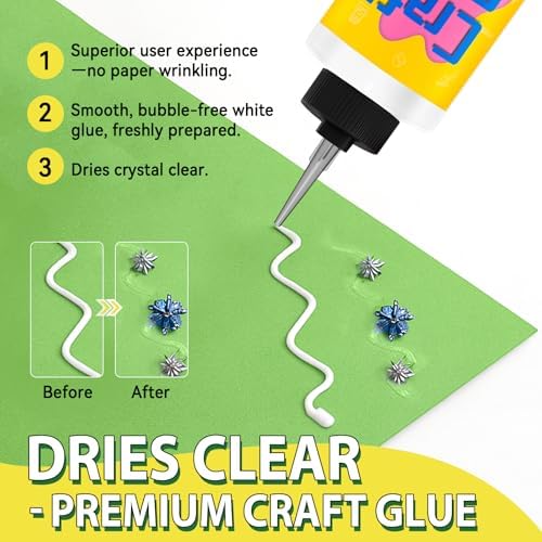 Craft Glue, 3.38 Fl Oz, Quick-Dry, Fine Tip, Dries Clear