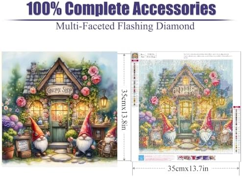 Gnome Shop Diamond Art Kits for Adults,Diamond Painting Kits for Beginner