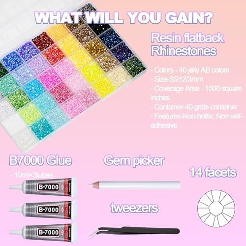 3 Boxes 150000+Pcs Rhinestones for Bedazzling Kit 3mm
