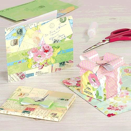 YASMEN Vintage Scrapbook Paper Pad, 12x12 Single-Sided Cardstock Paper Pads for Card Making, Journals, Planner, DIY Envelopes, Greeting Cards,Gift Card, Decorative Art Craft -24 Sheets