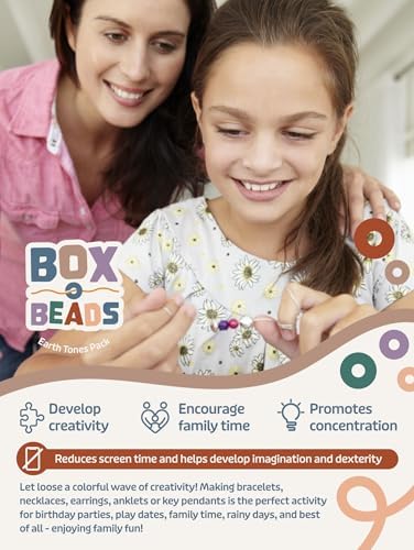 Box-O-Beads Earth Tones Clay Beads Bracelet Making Kit – 31,050 Pieces Friendship Bracelet & Jewelry Making Set in 144 Colors – Complete DIY Bead Craft Kit for Girls, Teens & Adults