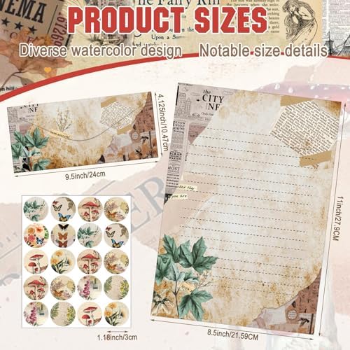 TaoBary 160 Pcs Nature Vintage Stationery Paper and Envelopes Set