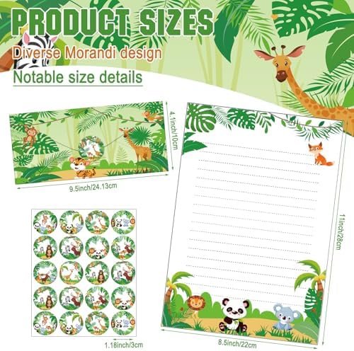 Taobary 160 Pack Stationery Paper Set,safari Animal,8.5 X 11 Inch