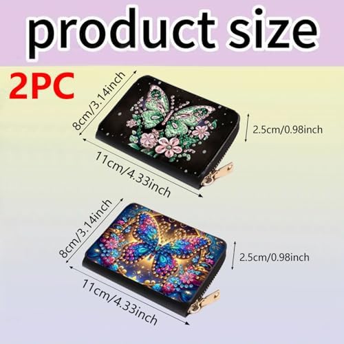 DDGYP 2PCS Diamond Art PU Leather Credit Card Wallet Making Kit