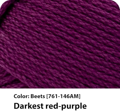 Lion Brand Yarn, 24/7 Cotton Yarn, Beets, Purple, 1 Pack