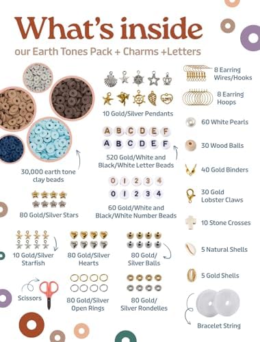 Box-O-Beads Earth Tones Clay Beads Bracelet Making Kit – 31,050 Pieces Friendship Bracelet & Jewelry Making Set in 144 Colors – Complete DIY Bead Craft Kit for Girls, Teens & Adults