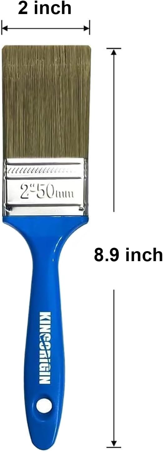 King Origin 10 PCS 2 Inch Paint Brushes, Versatile Paint Brush Set | Wall Paint Brushes for Detailed Painting & Large Surfaces, Home Furniture Craft Art