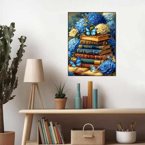 XUCNWL Diamond Art Kits for Adults,Book Flower Diamond Painting