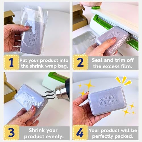Weiwei - 500 PCS 5x8 inch PVC Shrink Wrap Bags Odorless 100 Gauge for Soap, Case, Bath Bomb