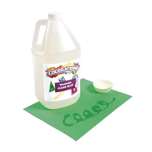 Colorations Washable Clear Glue, 2 Gallons, Dries Clear, Ideal for Slime