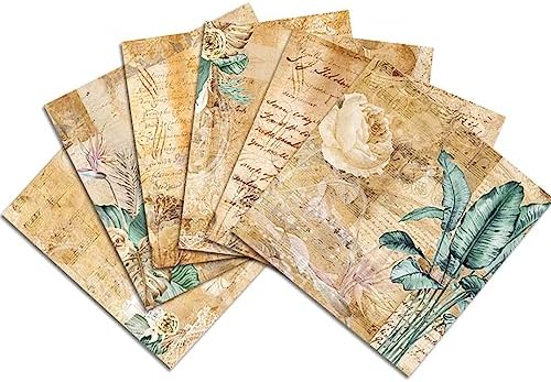 YASMEN Vintage Scrapbook Paper Pad, 12x12 Single-Sided Cardstock Paper Pads for Card Making, Journals, Planner, DIY Envelopes, Greeting Cards,Gift Card, Decorative Art Craft -24 Sheets