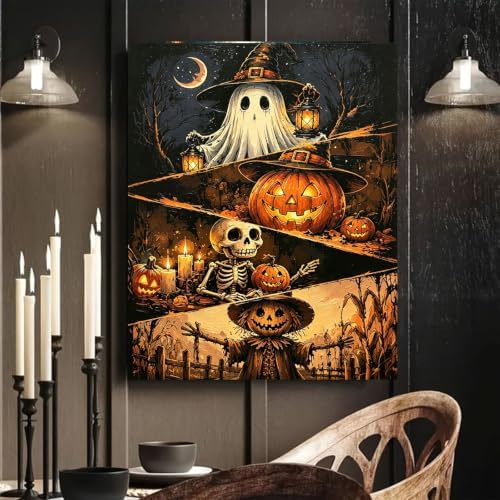 Arttoplus Halloween Paint by Numbers Kit for Adults Beginner 16x20 inch
