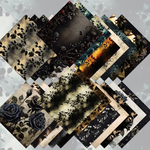 Aesthetic Scrapbook Paper Vintage Pattern 24 Sheets 6 x 6 Inch Scrapbook Supplies,Single-Sided Paper Supplies for DIY Crafts, Card Making, Art Journaling