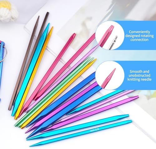 WAZAIGUR Square Ergonomics Circular Interchangeable Knitting Needles Set
