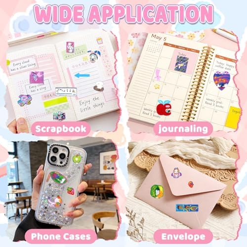 30 Sheets Japanese Sticker Book Manga Cartoon Scrapbook Journal Stickers Cute Korean Stickers for Journaling Scrapbooking Planner Kawaii Animal Writable Note Sticker for Kids Adult DIY Cosmtic Books