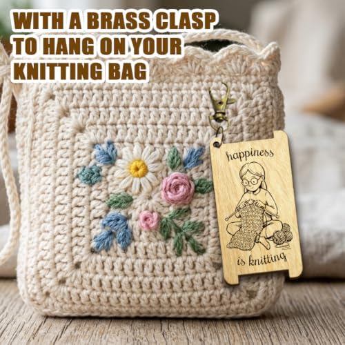 arricraft Knitting Sweaters Spinning Control Tool, Women's Portrait WPI Guide Gauge with Clasp Wood Yarn Wrap Guide Board with Diz for Spinners Yarn Measuring Tools Crochet Accessories