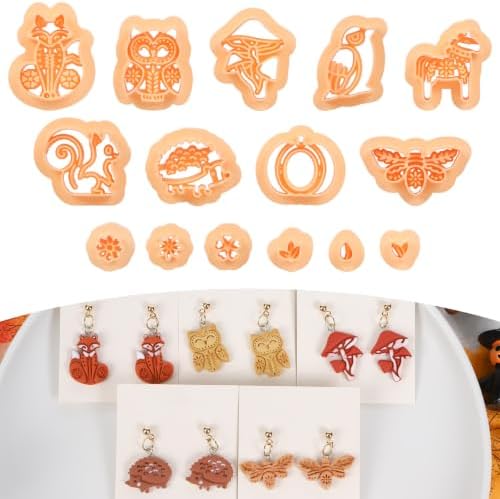 Puocaon Fall Animal Fox Polymer Clay Cutters for Jewelry Earring Making