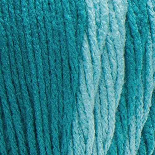 Red Heart Super Saver Ombre Yarn for Crocheting, Deep Teal, 2-Pack