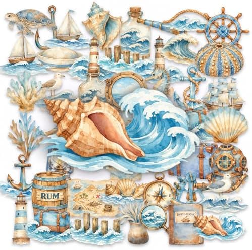 50PCS Transparent Travel Stickers, Voyage Ocean Stickers