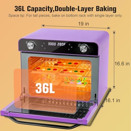 36L Polymer Clay Oven with Fast Preheat,Precise Temperature and Time,38QT/36L 120V 1800W Large Capacity Electric Oven for bake Clay,Polymer Clay Tools,Includes Wire Rack and Thickened Gloves