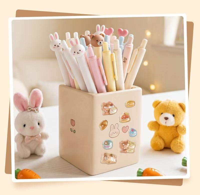3D Puffy Stickers, Kawaii Resin Decorative Stickers for Phone Case, Notebook, Scrapbooking (Style Bear)