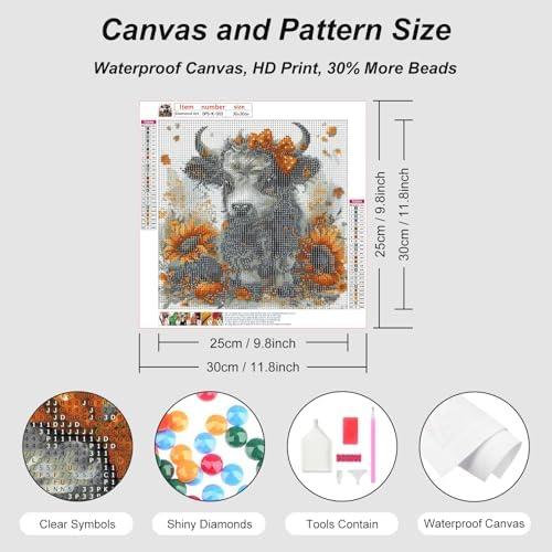 Domnpes Cow Diamond Art, Diamond Painting Kit for Adults