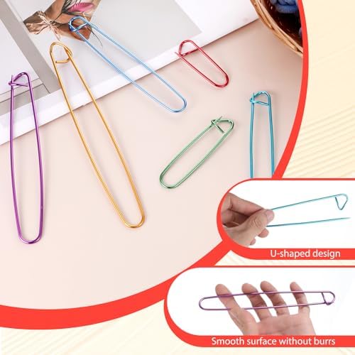 12PCS Knitting Stitch Holder, 6 Sizes Aluminum Yarn Stitch Holder, Colorful Stitch-Markers for Crocheting, Versatile Practical Knitting-Crochet Tools for Knitting, Sewing and Crocheting