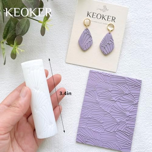 KEOKER Polymer Clay Texture Roller - 3PCS Boho Set for Making Earrings, Like Texture Sheets, Great with Clay Cutters