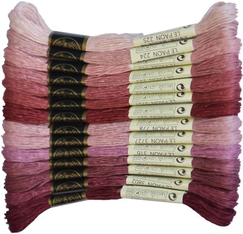 Embroidery Floss - Cross Stitch Threads - Friendship Bracelets Floss - Crafts Floss - 14 Skeins Per Pack Embroidery Floss, Garnet Gradient