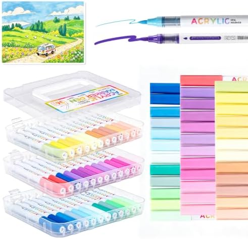36 Colors Acrylic Paint Markers with Automatic Ink Control System