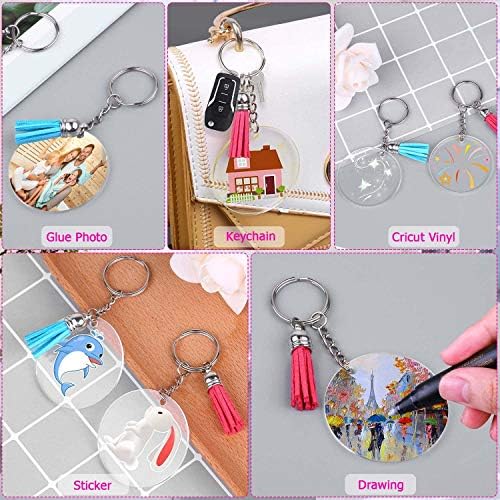 Acrylic Blank Keychains, Shynek Clear Keychain Blanks for Vinyl