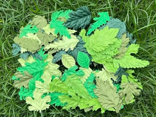 100 pcs Mulberry Paper Leaves DIY Craft Scrapbooking Wedding DIY Craft Supplies Card (Mixed Leaves Green Tone)