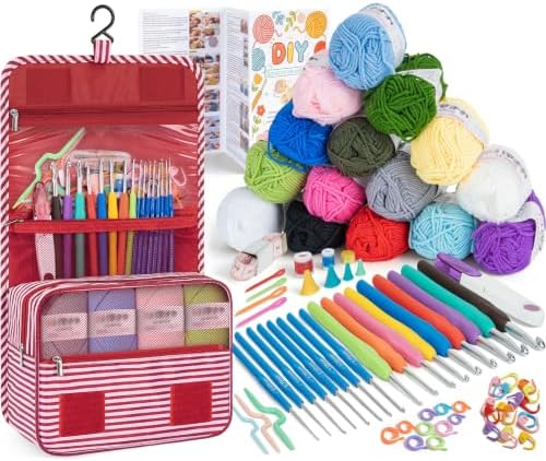 GMAK Crochet Kit for Beginners Adults, All in One Crochet Set Include Yarns