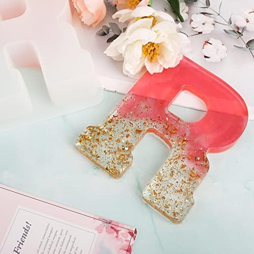 Gartful 7 Inch Large Letter Molds for Resin, 3D R Capital Alphabet Epoxy Resin Mold, A to Z Thick Resin Letter Molds for Making Letters, Word Sign Art, DIY Crafts, Making Cake, Party Home Decor