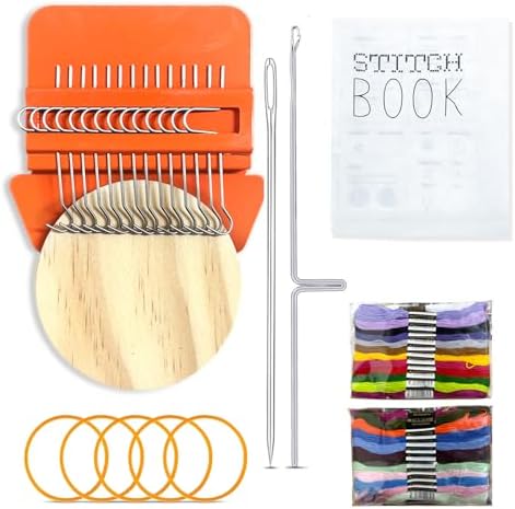 HyBaiS KnitPatch Darning Loom Kit,14 Hooks Visible Mending Tool