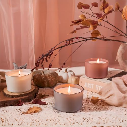 CONNOO 15 Pack 4oz Spring Glass Candle Jars with Airtight Bamboo Lids