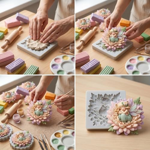 Flower Fairy Polymer Clay Mold Fairy Girl Silicone Molds