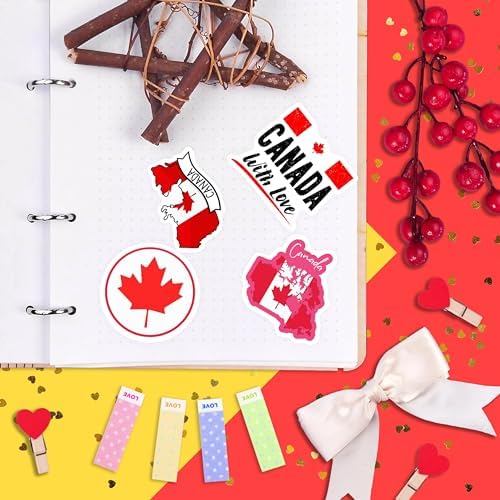 Canada Stickers for Water Bottle and Laptop - Canada Party Supplies & Decorations, Waterproof Vinyl Decals, Canadian Flag and Culture Stickers, Gifts for Women & Men