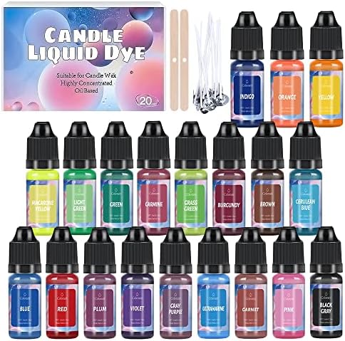 Oil-Based Candle Dye Non-Toxic Non-Irritating for DIY Making Supplies - Vibrant Concentrated Coloring for Soy Wax Dyes, Beeswax, Gel Wax, Candle Making Kit