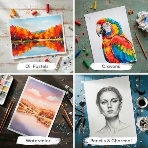 32 Sheets Watercolor Paper Pad - 9"x12" - Water Color Paper 140lb/300gsm - 100% Cotton Pulp - Art Supplies for Kids & Adults - for Painting, Artist Sketch, Easel, Loose Drawing